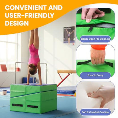 BestMassage Gymnastics Mat Incline Mat Tumbling Mat Folding Gymnastic Tumbling Mat Indoor/Outdoor Exercise Mat Home Gym Yoga Mat with Handle - size: 47.2 x 23.6 Inches