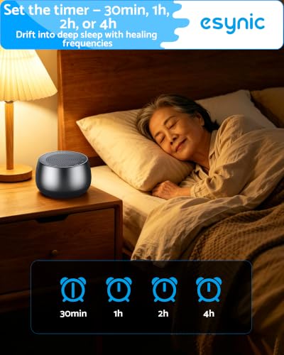 eSynic Electronic Tibetan Singing Bowl for Meditation-USB-C Rechargable | Portable Design-9 Authentic Tibetan Bowl Tones-Pure Sound Quality-30M to 4h 4 Timer-Metal Body for Relaxation Yoga Sleep