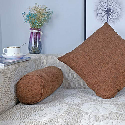 Neck Roll Pillow - color: Brown (Linen)