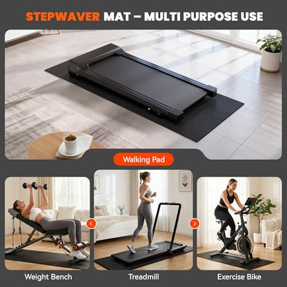 Stepwaver Walking Pad Mat, Treadmill Mat for Carpet & Hardwood Floors | High Density, 1/4 Thickness, Foldable, Floor Protection for Bike, Elliptical, Treadmill, Walking Pad - size: 55"L x 23.6"W x 0.2"Th