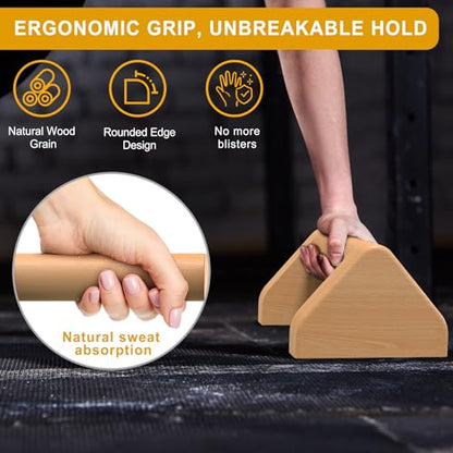 Kipika Push Up Bars, Pushup Stands, Anti-Slip Soft Plastic Push Up Handles, Bottom Anti-Slip Pad, Strength Training Equipment, Perfect for Floor Workout Exercise - color: G: All Wood