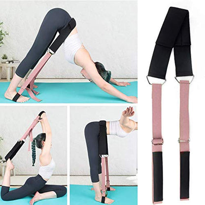 Yoga Stretching Strap, Improve Body Flexibility Stretch Strap Backbend Assist Trainer, Adjustable Leg Stretcher Home Gym Equipment for Pilates Splits Ballet Cheerleading Gymnastics Rehab - color: Pink