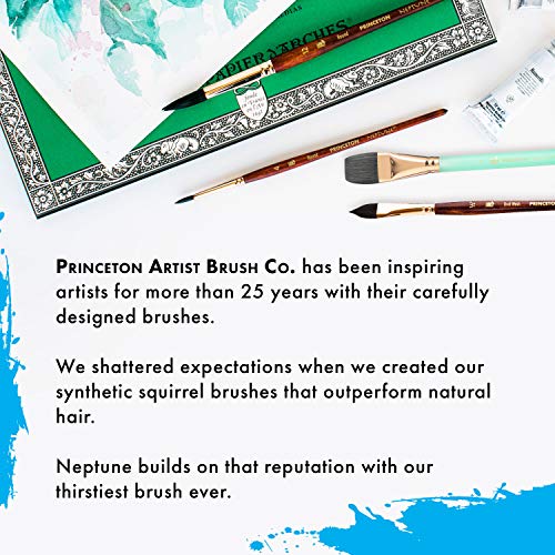 Princeton Artist Brush, Neptune Series 4750, Synthetic Squirrel Watercolor Paint Brush, Round, Size 10 - size: Size 10