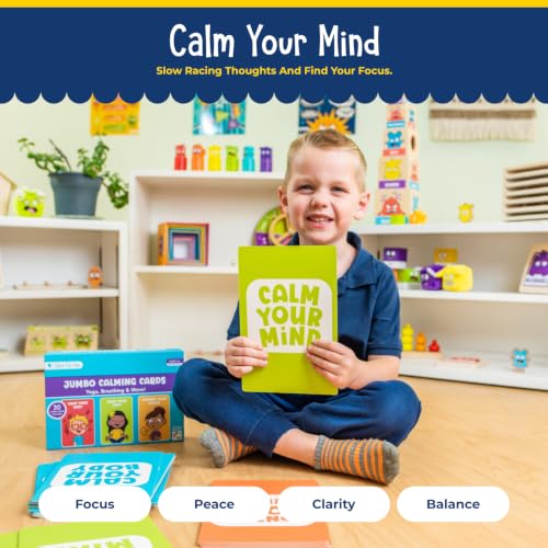 Open The Joy Jumbo Calming Cards, SEL Mindfulness Cards for Kids 3+