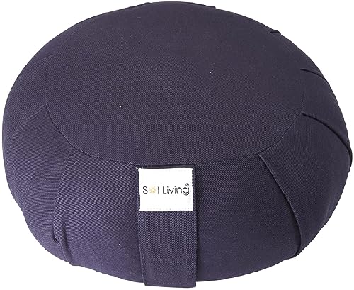 Meditation Cushion Sol Living Yoga Floor Pillow 100% Cotton Floor Cushion Removable Cover Firm Comfort Yoga Floor Cushion Seating for Adults Machine Washable Zafu Meditation Pillow Pouf Bolster Pillow - color: Blue