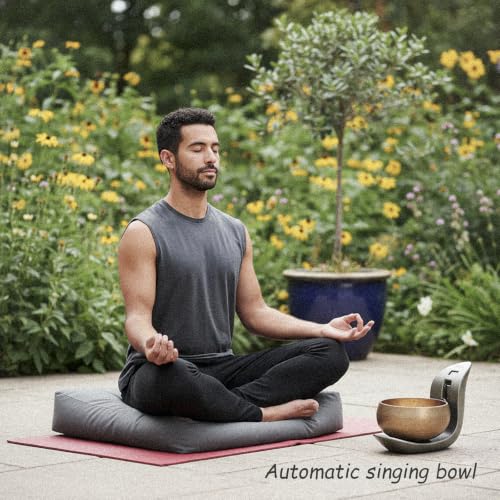 Automatic Singing Bowl – Hands-Free Sound Healing Bowl for Meditation, Yoga, Mindfulness, Energy Healing, Deep Relaxation & Sleep,Auto-Striking Tibetan Singing Bowl with Resonant Tone - color: Auto Singing Bowl, size: 8 inch