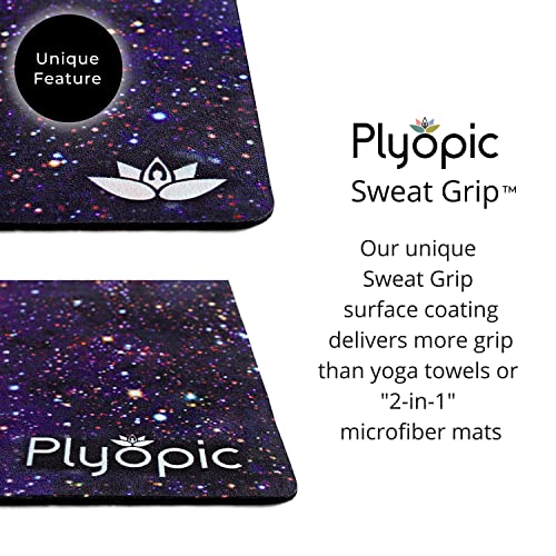 Plyopic All In One Yoga Mat | Luxury Sweat-Grip Mat/Towel Combo | Ideal for Yoga, Hot Yoga, Bikram, Pilates, Workout & Exercise | Eco-Friendly Natural Rubber - color: Nebulous