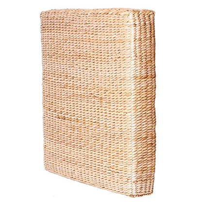HUAWELL Japanese Tatami Cushion Floor Pillow Zafu Natural Seat Furniture Meditation Furniture Floor Mat Cushion Multi-Functional Handmade Breathable Square,Beige (19.7 * 19.7 * 3.97 Inch) - size: 19.7*19.7*3.97 Inch