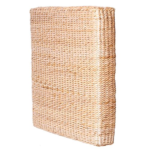 HUAWELL Japanese Tatami Cushion Floor Pillow Zafu Natural Seat Furniture Meditation Furniture Floor Mat Cushion Multi-Functional Handmade Breathable Square,Beige (19.7 * 19.7 * 3.97 Inch) - size: 19.7*19.7*3.97 Inch