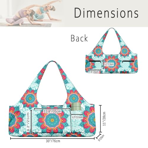 Yoga Mat Bag for Women Men Large Yoga Bag Travel - color: Green