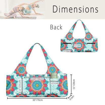 Yoga Mat Bag for Women Men Large Yoga Bag Travel - color: Green