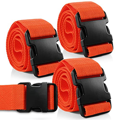 Primacare IR-5006-3 Pack of 3 Backboard Strap – Adjustable Patient Immobilization Straps with Quick Release Buckles for Spine Boards, Emergency Medical Use, 7 Feet, Orange - size: Basic Buckle 7 Ft