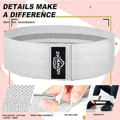 DICYWUDI Yoga Mat Thick, 6 Fabric Resistance Bands, 2 Pack Yoga Blocks, Home Workout Equipment Essentials Starter Kit for Beginners Full Body Toning - color: Black