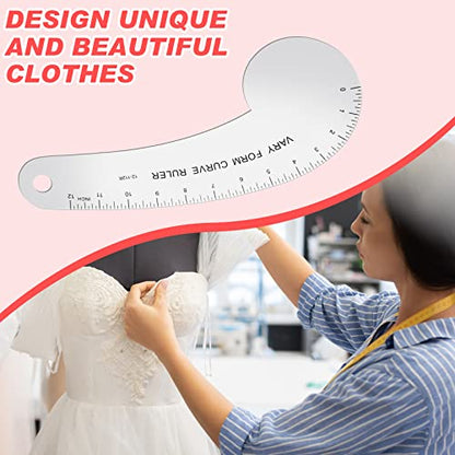 Vary Form Curve Ruler Solid Aluminum French Hip Curve Ruler for Measuring Sewing Design Making