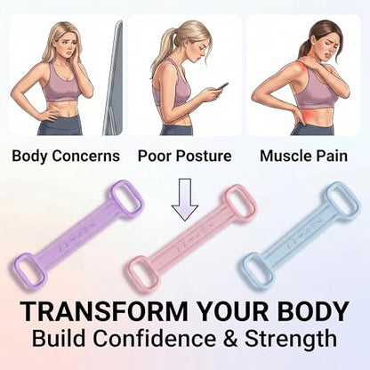 3 Pack Resistance Bands with Handles, Shoulder Trainer for Physical Therapy Home Workout Pilates, Ergonomic Grip Durable Exercise Bands - color: Pink , Blue , Purple