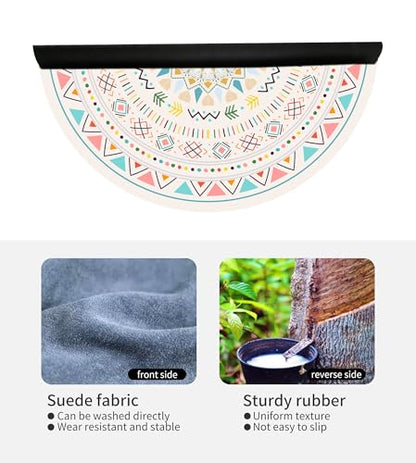 nuveti Large Meditation Mat Non Slip Round Yoga Mat Natural Rubber with Sueded Surface Exercise Mat Perfect for Meditating, Stretching, Yoga（140CM X 3.5MM Thick) - color: MoLuoGeCaiHong