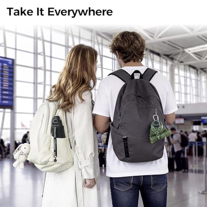TakeToday Collapsible Water Bottles, Foldable for Travel, 32oz, Black | Compact Foldable Travel Bottle with Straw, TSA-Approved Leakproof Silicone, BPA-Free for Hiking & Outdoors - color: Black