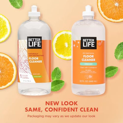 Better Life Floor Cleaner - Liquid Multipurpose Cleaner for Wood, Tile, Laminate, Vinyl, Bamboo - Hardwood Floor Cleaner for Mopping - Citrus Mint, 32 Fl Oz (Pack of 2) - size: 32 Fl Oz (Pack of 2)