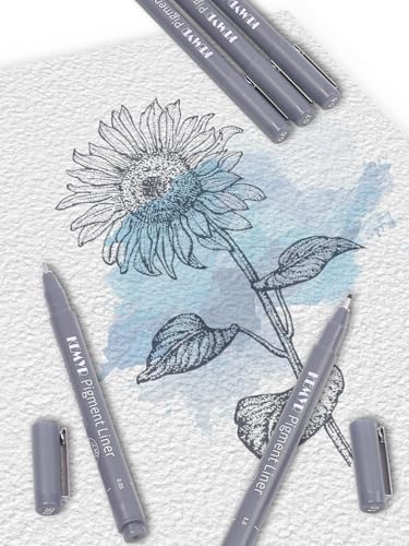 KEMYR 10 Sizes Gray Fineliner Micro Drawing Pens, Waterproof Pigment Ink | Archival Ink,AP Certified,With Case,0.05-1.0mm, for Illustration,Journaling,Sketching,Manga,Drawing,Artists And Beginners - color: Grey Micro Pens 10 SIZES,0.05-1.0mm, style: 10 SI