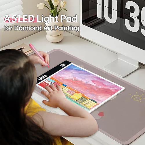 Mlife A5 Diamond Art Painting Light Board-Drawing Copy Board Light Box For Tracing, LED Light Table For Diamond Art Painting,USB Powered Ultra-Thin Light Pad For Sketching, Animation,Embroidery,Tattoo - style: A5