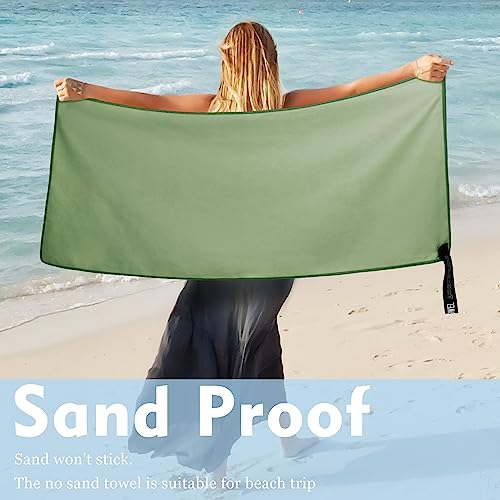 Microfiber Travel Towel, Quick Dry Camping & Gym Towel. Compact - color: Armygreen, size: S:16"×32"