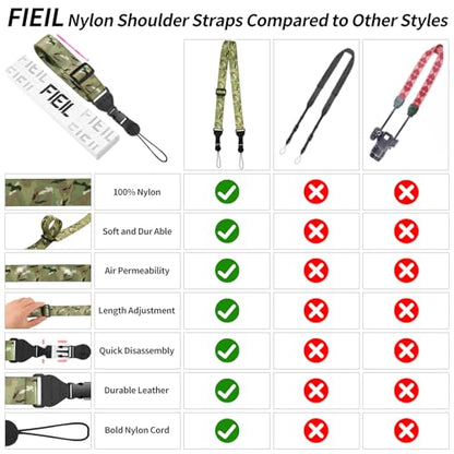 FIEIL Adjustable Shoulder Strap, Nylon Camera Strap, Comfortable Neck Strap for iPad, Cellphone Tablet, Camera, Laptop, Binocular, Luggage Bag (Camouflage Universal Lanyard) - color: Camouflage