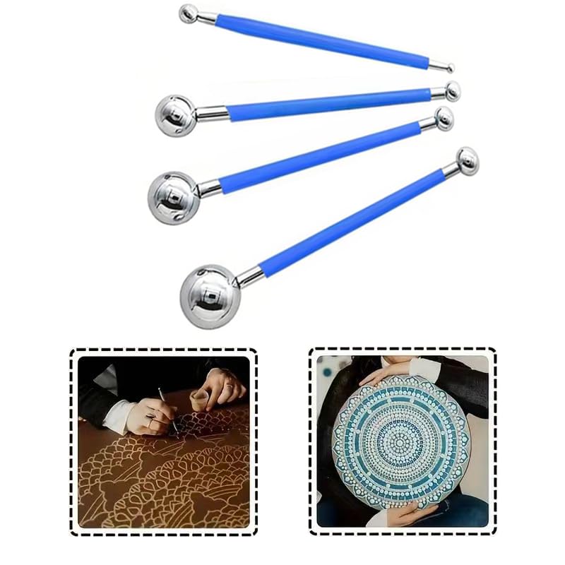 Mandala Dotting Tools Set, 19PCS Dot Painting Kit with Ball Stylus Pens, Acrylic Swirl Dotting Rods, Mandala Stencils & Paint Tray for Nail Art, Rock Painting, Pottery Clay, DIY Crafts for Beginners - color: 19Pcs