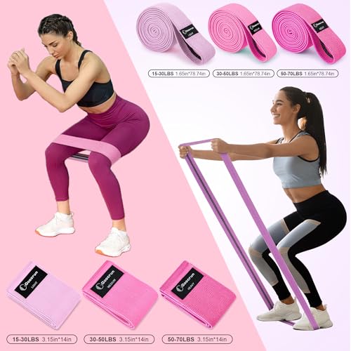 Goocrun Pilates Ring Set Exercise Equipment, with Exercise Resistance Bands Set, Pilates Ball, Sliding Disks. Portable Home Gym - with Fitness Guide Poster - color: Pink, size: Mid-level