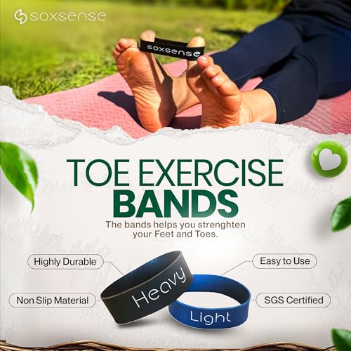 Soxsense Cork Massage Balls & Toe Stretch Bands, 4-Piece Foot Recovery Set