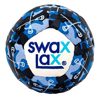 SWAX LAX Lacrosse Training Ball - Indoor Outdoor Practice Less Bounce & Rebounds - color: Blue Camo Sticks