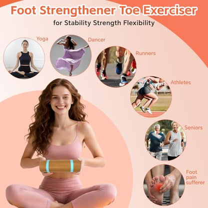 Cork Foot Strengthener & Balance Trainer Set – 4-in-1 Foot Mobility System with Roller, Massage Ball & Toe Bands | Improve Stability, Fix Over-Pronation, Enhance Balance & Restore Natural Foot Function