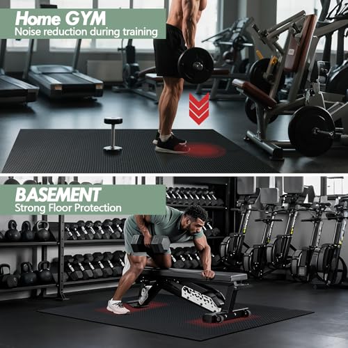 20 Sq Ft Interlocking Gym Floor Mats– 0.5in Thick High-Density EVA Interlocking Foam Floor Tiles – Puzzle Exercise Mat for Home Gym, Workout Equipment, Weightlifting, Kids Play Area (20 Tiles) - color: Black-1