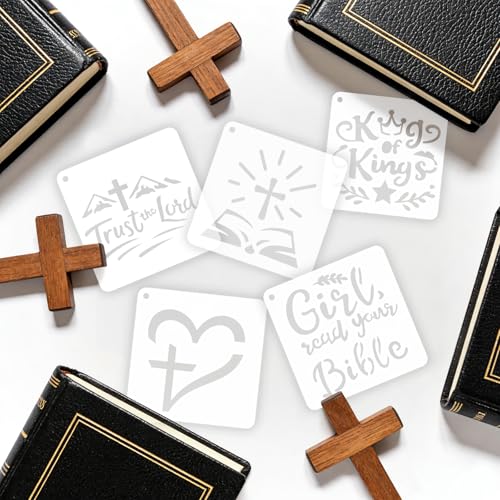 72 PCS 3x3 Inch Religion Christian Stencils for Painting - Religious Jesus Christ Cross Angels God Reusable Painting Templates on Wood, Glass, Fabric, Window Door Decor DIY Decoration - style: 72PCS Religion