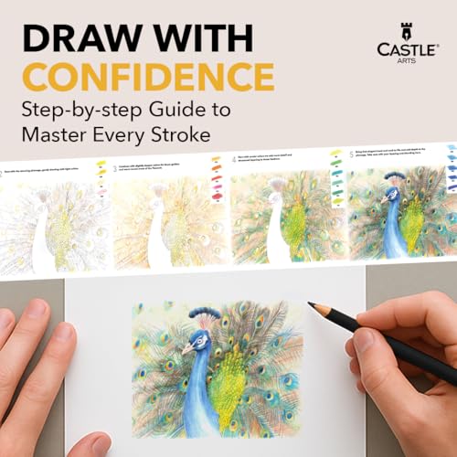 Castle Art Supplies 120 Watercolor Pencils for Adults - Professional Grade | Vibrant pigments for blending, drawing, and painting - professional-grade quality - beautifully presented in a tin case