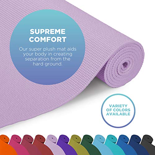 Bean Products Yoga Mat for Exercise - Non Slip Thick Comfortable Workout Floor Mat for Adults and Kids - Eco Friendly Foldable Yoga Mat for Yoga, Pilates, Gym and Stretching - color: Grape, size: Adult (72" x 24")
