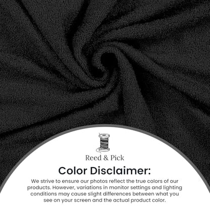 Reed&Pick 24 Pack Black Hand Towels 100% Cotton Spa Towels 16x26 inches Highly Absorbable Facial, Gym, Hair and Face Towels in Bulk - color: Black, size: 16x27 Pack of 24