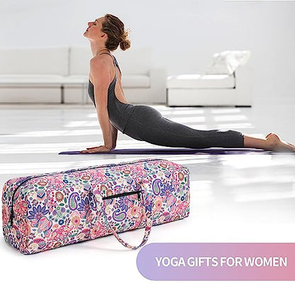 Boulder Bee | Yoga Mat Bag | Large Yoga Mat Carrier with Wet Pocket | Yoga Gifts | Gym Tote Bag for Women - color: Pink