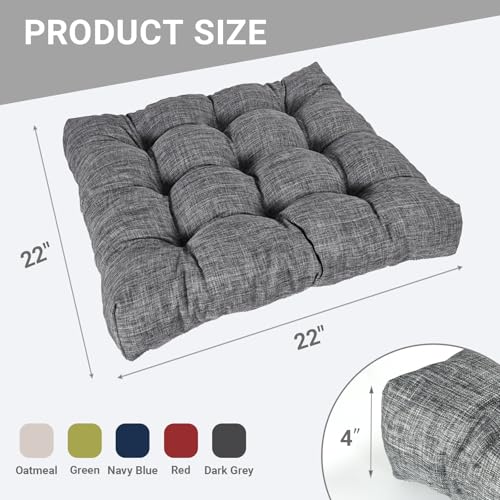 Large Square Floor Cushions Set of 2, 22 x 22 Inch with Non-Slip Bottom, Memory Foam Floor Pillow for Sitting, Meditation & Yoga, Soft Supportive Floor Seating Cushion for Adults & Kids (2, Dark Grey) - color: Dark Grey