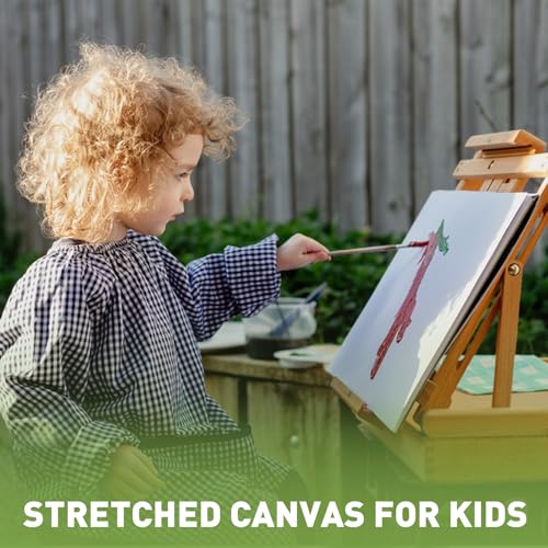 FUMILE Stretched Canvas for Painting 10x10, 12 Pack Square Canvases for Painting-5/8 in Profile Primed White Blank Painting Canvas Value Pack for Oil & Acrylic Paint - size: 10x10 in