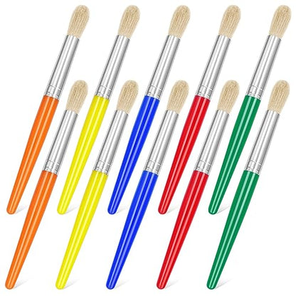 10Pcs Paint Brushes, Anezus Large Paint Brushes Chubby Brush Set for Classroom Washable Paint Acrylic Paint