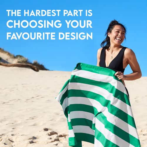 Dock & Bay Beach Towel - Quick Dry, Sand Free - Compact, Lightweight - 100% Recycled - Includes Bag - Cabana - Cancun Green - Extra Large (200x90cm, 78x35) | Sand-Resistant, Includes Travel Bag, Lightweight & Compact, 100% Recycled DryQ Fabric, Extra Larg