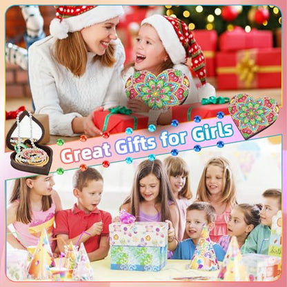 Diakud Arts and Crafts Activities Diamond Gem Art Kit for Kids Ages 8-12 | Jewellery Box Toys for 7 8 9 10 11 12 13 Year Old Girls Boys Gifts Birthday Presents Gift Ideas for Teen Girl 8-10 Years Old - color: flower