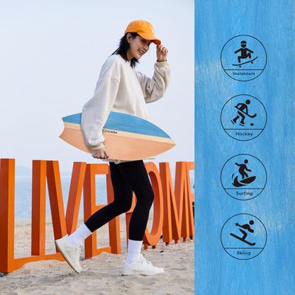 XCMAN Surf Balance Board Trainer with Roller Wooden Exercise Balancing Stability Trainer - Non Slip Surface for Adults Kids|Balance Board for Surfing,Snowboarding,Skateboarding,Hockey,Yoga Training - color: Rocket Blue