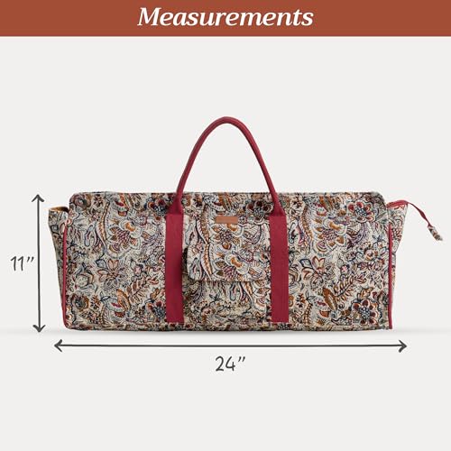 Maison d' Hermine Yoga Mat Duffle Bag Gym Tote Yoga Mat Carry Bag | Cylindrical bag for Woman Men Gifts Adjustable shoulder straps with Drawstring Water Bottle Pocket and zipper pocket - color: Jaipur, style: Yoga Mat Tote