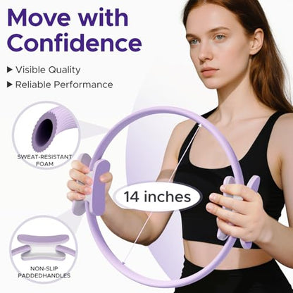 Pilates Ring Kit for Women, Pilates Equipment Accessories, Home Workout Set with Magic Circle, Mini Exercise Ball, Ankle Resistance Bands & Yoga Socks, for Fitness, Toning & Better Me Gifts - size: 10 Count(Pack of 1)