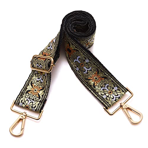 S-Jacorry Purse Strap Replacement Crossbody Wide Shoulder Strap Adjustable Canvas Straps Handbag Strap Replacement Belts - color: Gold Buckel-931