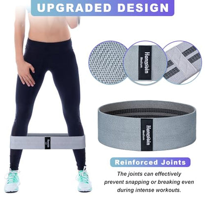Resistance Bands for Working Out, 3 Levels Fabric Exercise Bands Set - color: Black