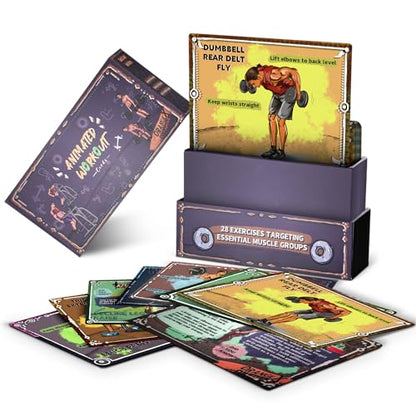 OrangeX Lenticular Workout Cards – Holographic Animated Exercise Guide for 6 Major Muscle Groups, with Tips, Challenges & Beginner-Friendly Weight Training Breakdown