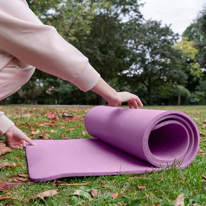 BalanceFrom 1-inch Thick 71x24 Inches Extra Thick Exercise Yoga Mat - color: Taro Purple