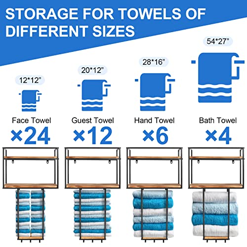 MOUGIGI Towel Rack Wall Mounted - Space-Saving Design for Small Bathrooms | Versatile Organizer for Towels, Blankets, and More - Ideal for RVs and Hotels